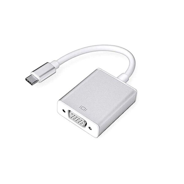 Silver New USB3.1,  Type-c to VGA HD,  1080P Aluminum Cas