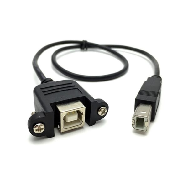 30cm USB 2.0 B Female Socket,  Printer To B Male Plug Panel Mount,  Extension Cable