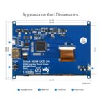 Waveshare 5inch 800×480,  HDMI Capacitive Touch Screen LCD (H) Display Slimmed-down Version V4