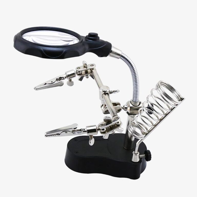 Soldering Iron Stand with LED Light and Multifunctional Magnifier (Magnifying Glass)  – Helping Hand for PCB with MG16126/TE-801