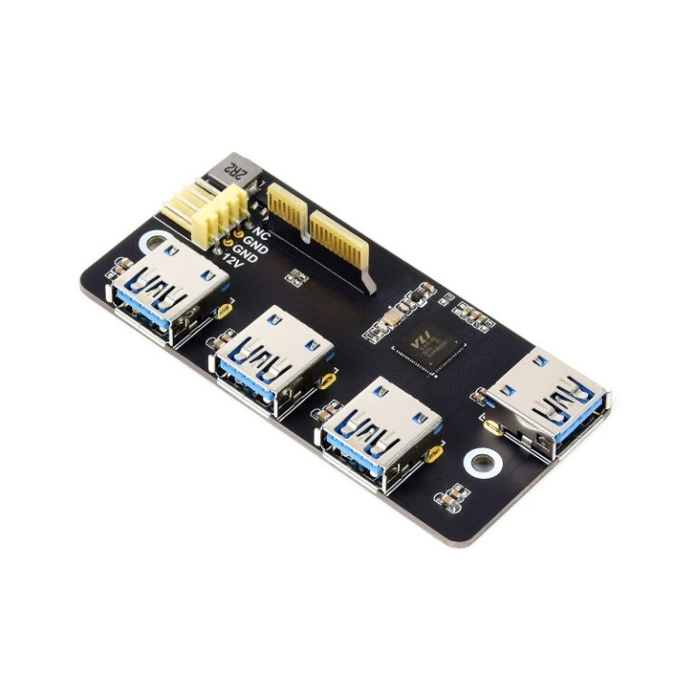 Waveshare PCIe TO USB 3.2 Gen1 Adapter,  for Raspberry Pi Compute Module 4 IO Board,  4x HS USB