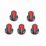 Potentiometer Knob Rotary Switch Cap Red Color- Pack of 5 Pcs.