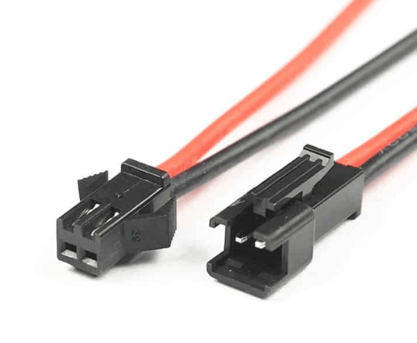 JST SM 2 Pin Plug Male and Female Connector 6 inch Wire (Red Black)